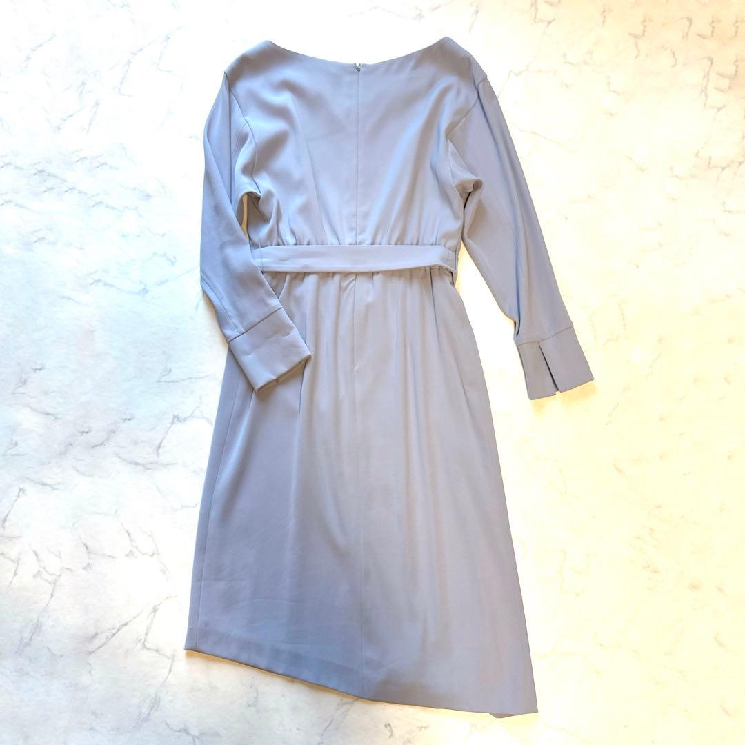 PINKY & DIANNE ダブルクロスアシンメトリーワンピース　ライトブルー