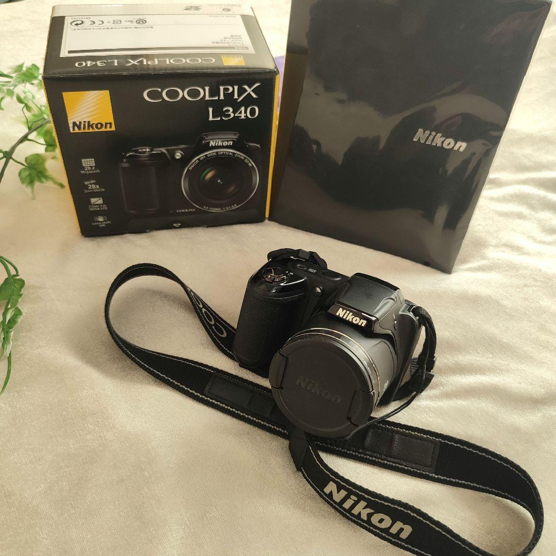 【美品】COOLPIX L340 デジカメ　箱＆アルバム付き　黒 ブラック