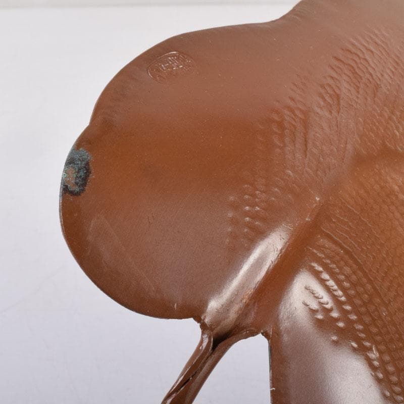 高岡銅器　西村義光作　鋳銅　葉形　盆　共箱　V　8542