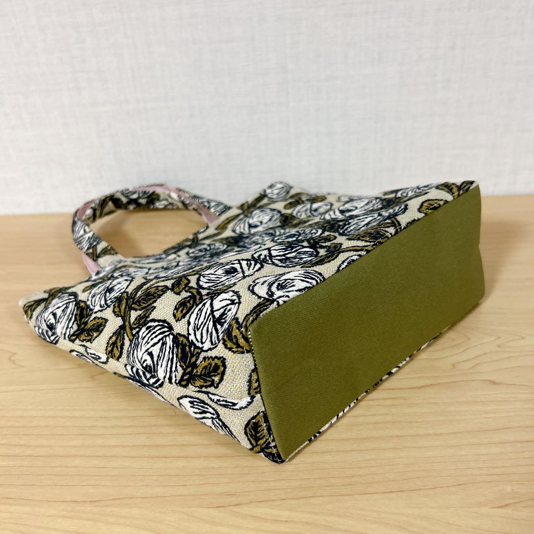 ハンドメイド　トートバッグ　ミナペルホネン　2way rosy 薔薇　刺繍