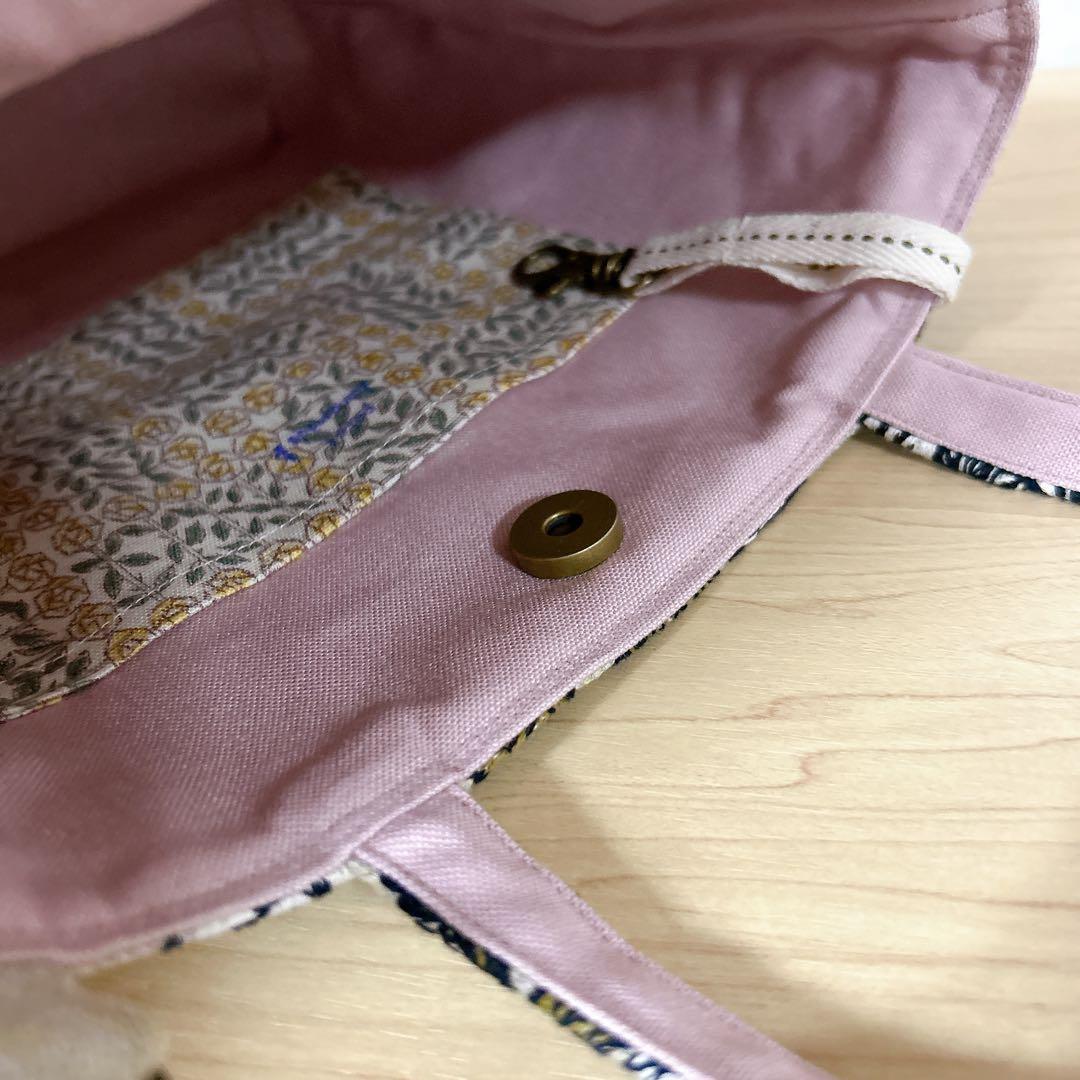 ハンドメイド　トートバッグ　ミナペルホネン　2way rosy 薔薇　刺繍