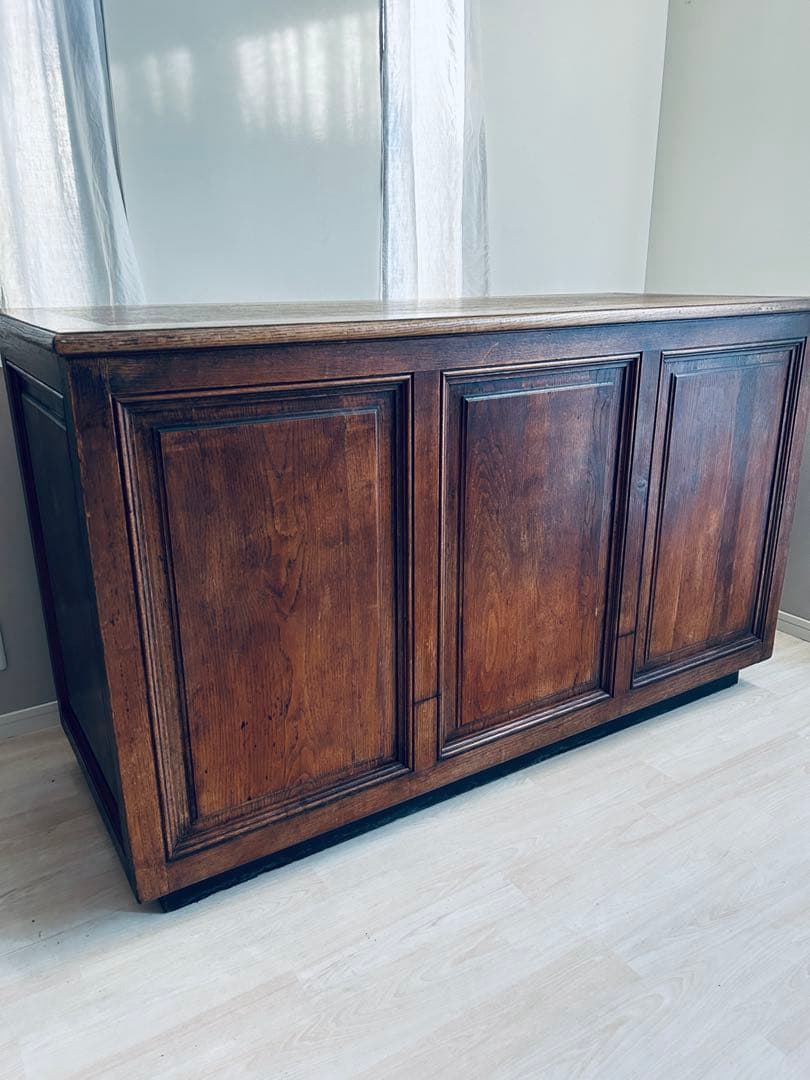 フランスアンティーク 家具 木製ショップカウンター 作業台 アトリエ