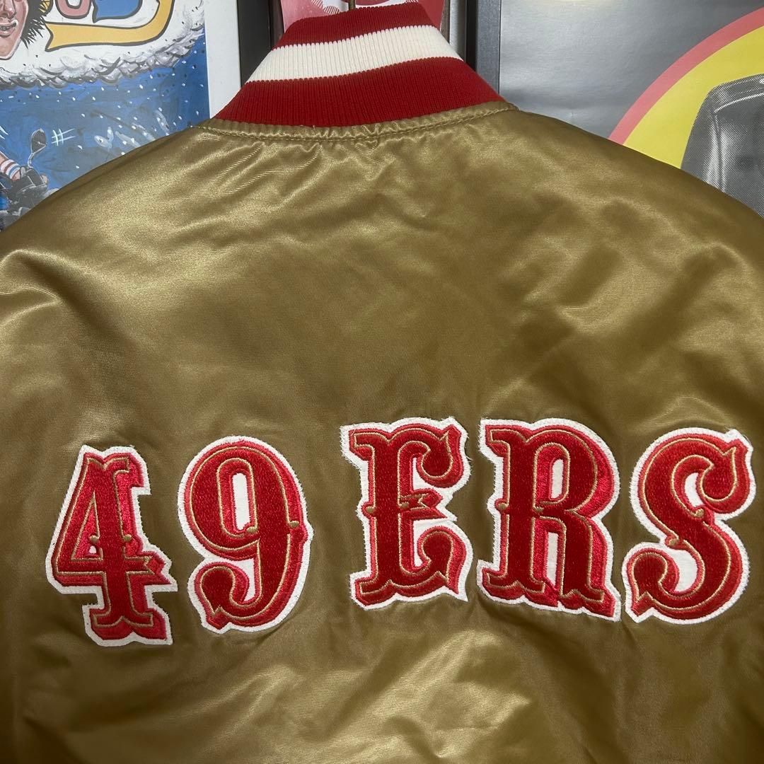 美品 USA製 スターター NFL 49ers ゴールドスタジャン