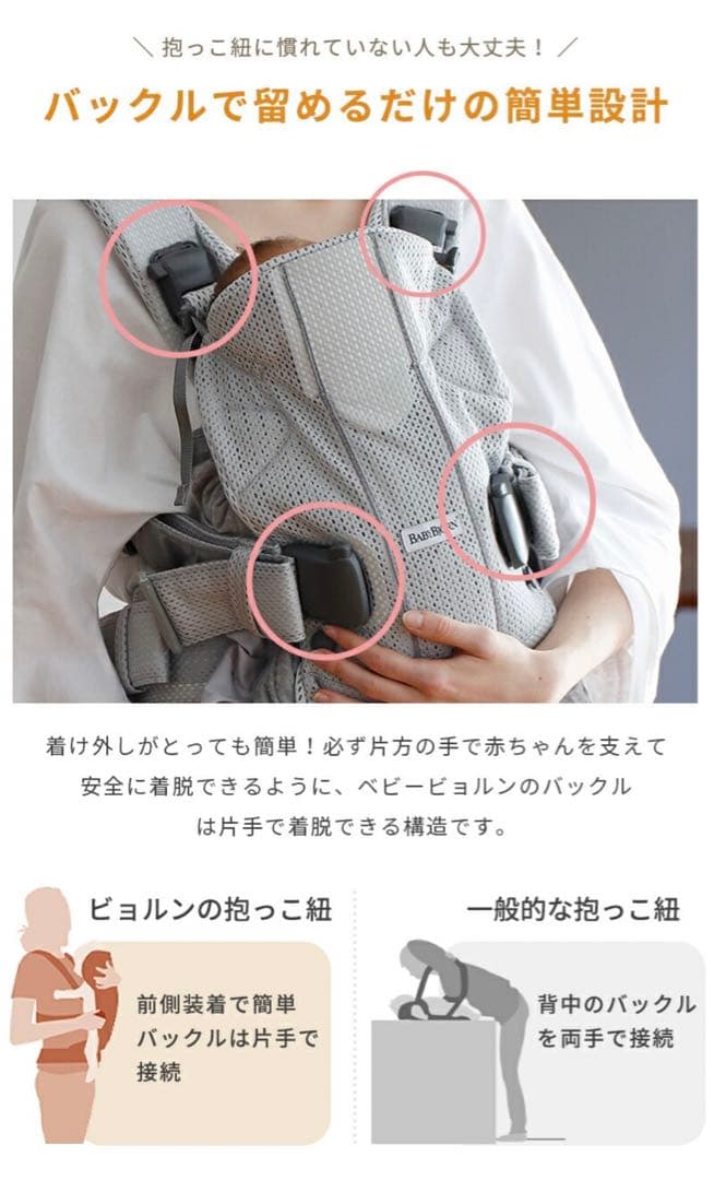 超美品✴︎BABYBJÖRN ベビージョルン 抱っこ紐 ワンカイエア　ブラック
