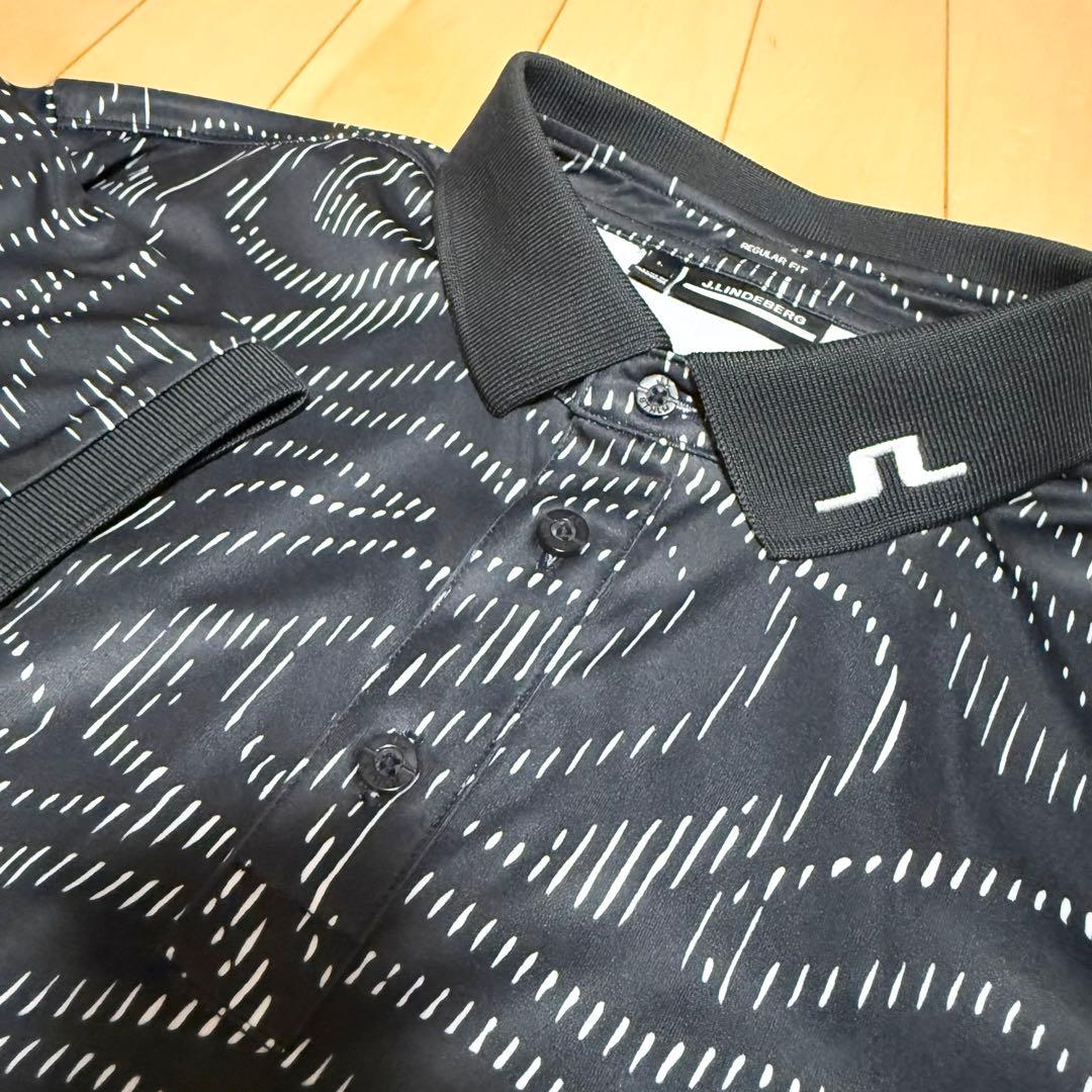 【極美品】ジェイリンドバーグ ブラック 黒 ポロ シャツ ゴルフ ウェア L