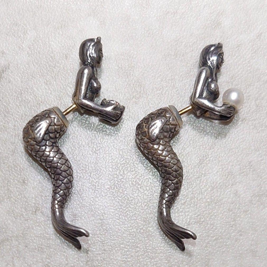 JUSTIN DAVIS マーメイドピアス 両耳 パールダイヤ 人魚 925