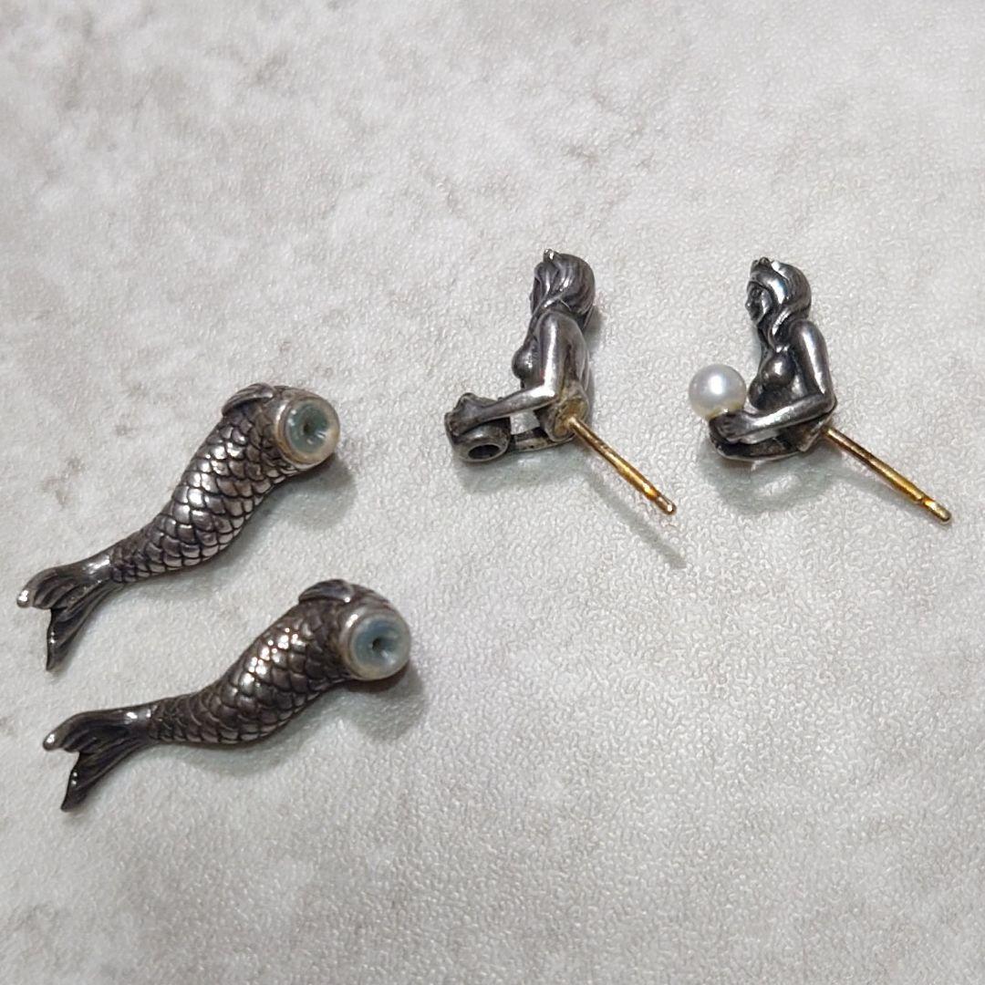 JUSTIN DAVIS マーメイドピアス 両耳 パールダイヤ 人魚 925