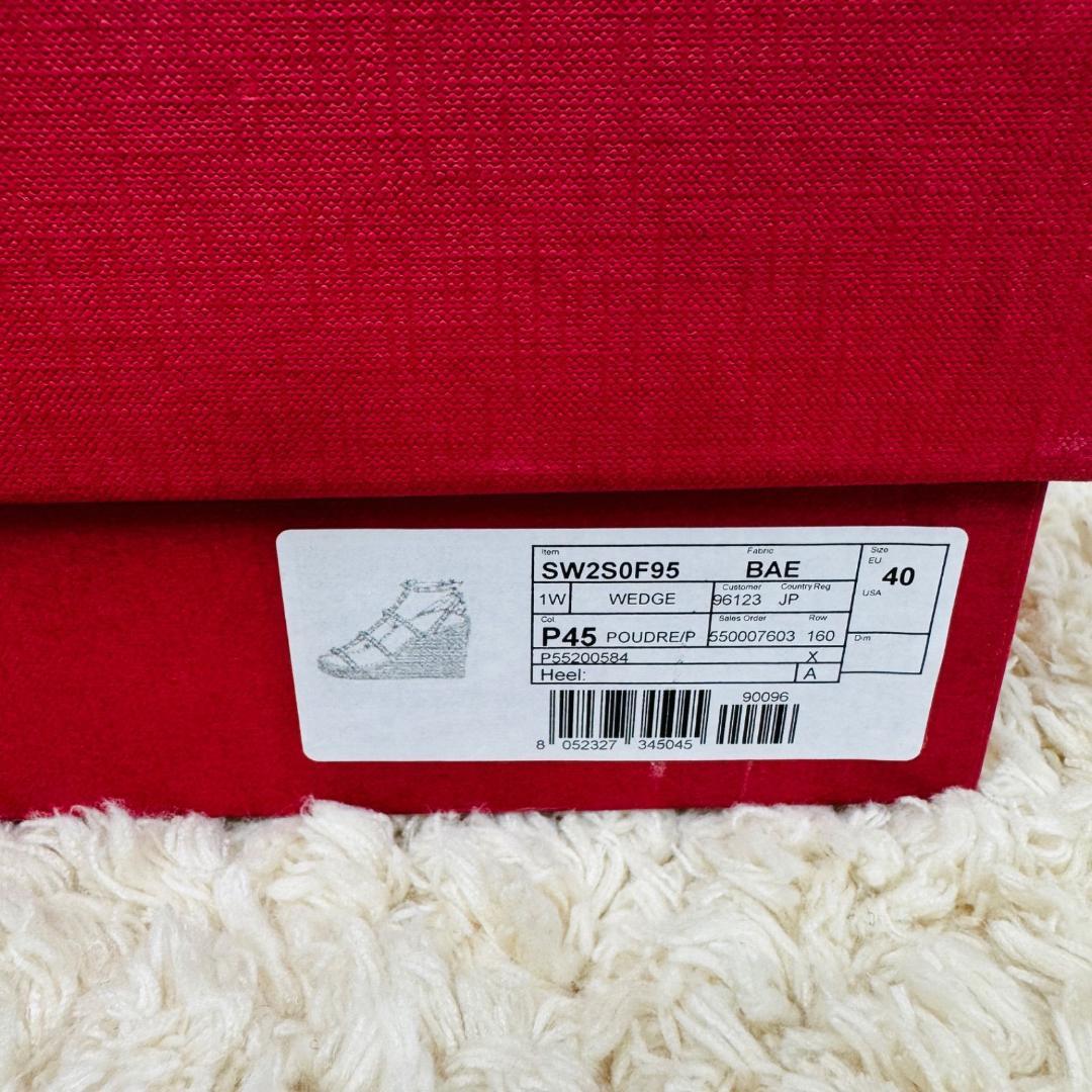極美品 VALENTINO ロックスタッズレザー ウェッジソール ピンク