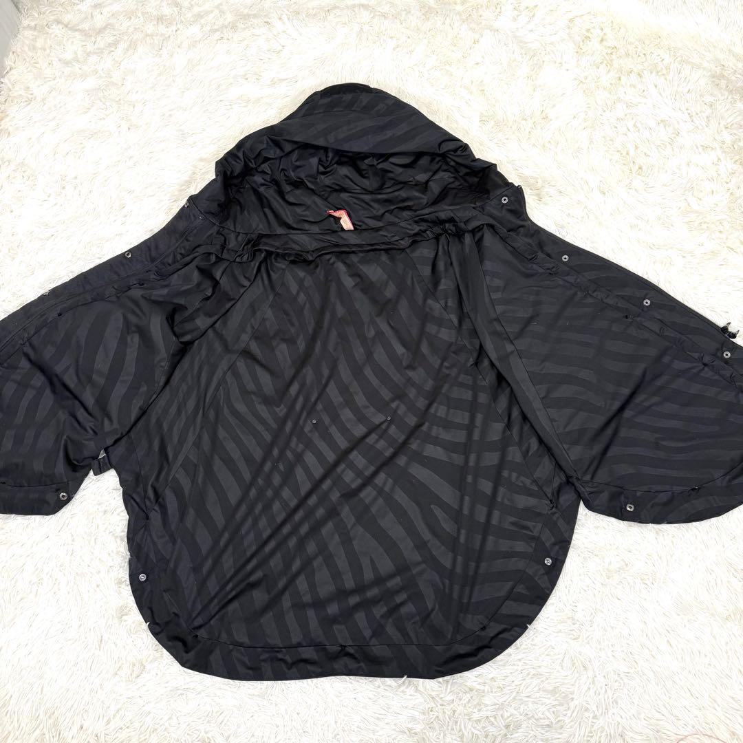 粧U YOSOOU ダウンライナー付きポンチョ ケープコート フード 黒 2