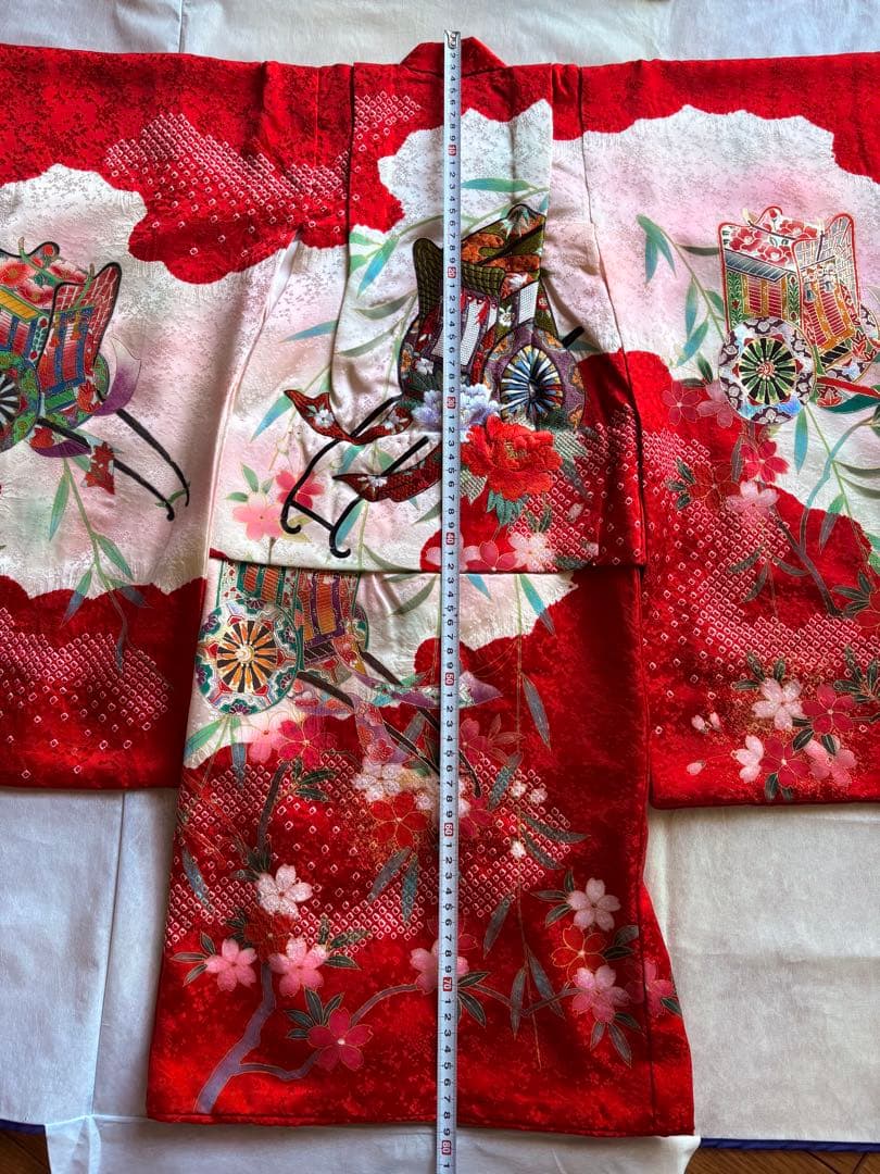 七五三　お宮参り　お着物　正絹　絞り