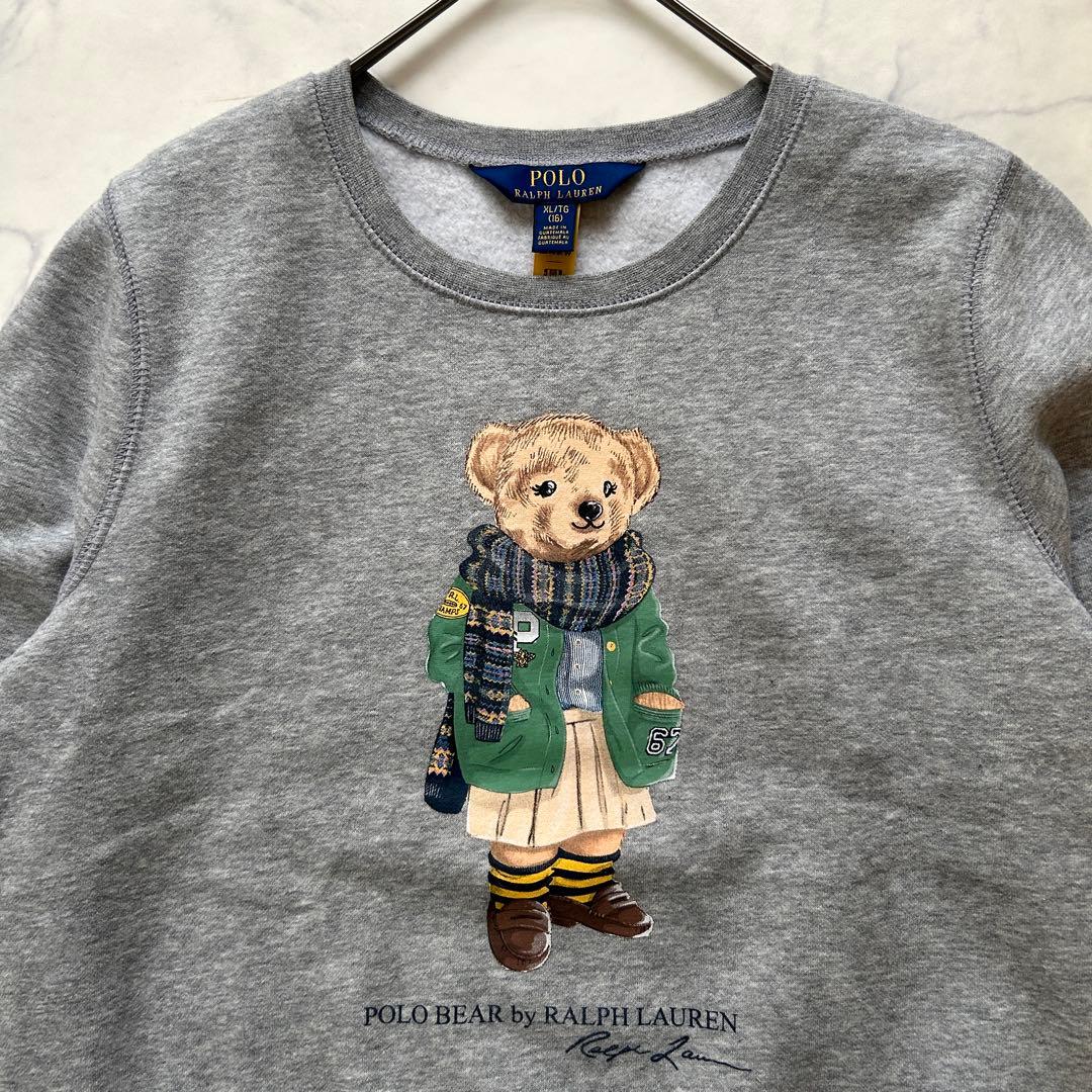 完売品 未使用級 ラルフローレン ポロベア トレーナー 裏起毛 グレー 160