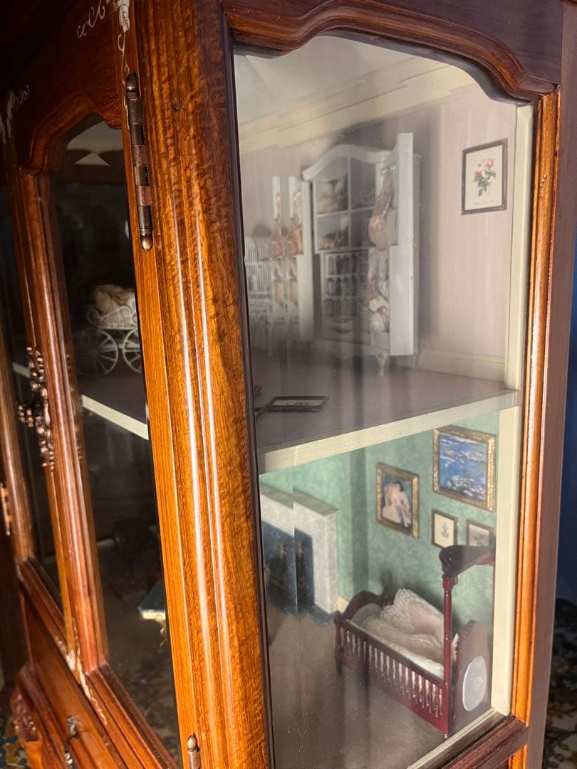 引き取り限定 猫脚 キャビネット 作家 ミニチュア ドールハウス 飾り棚 セット