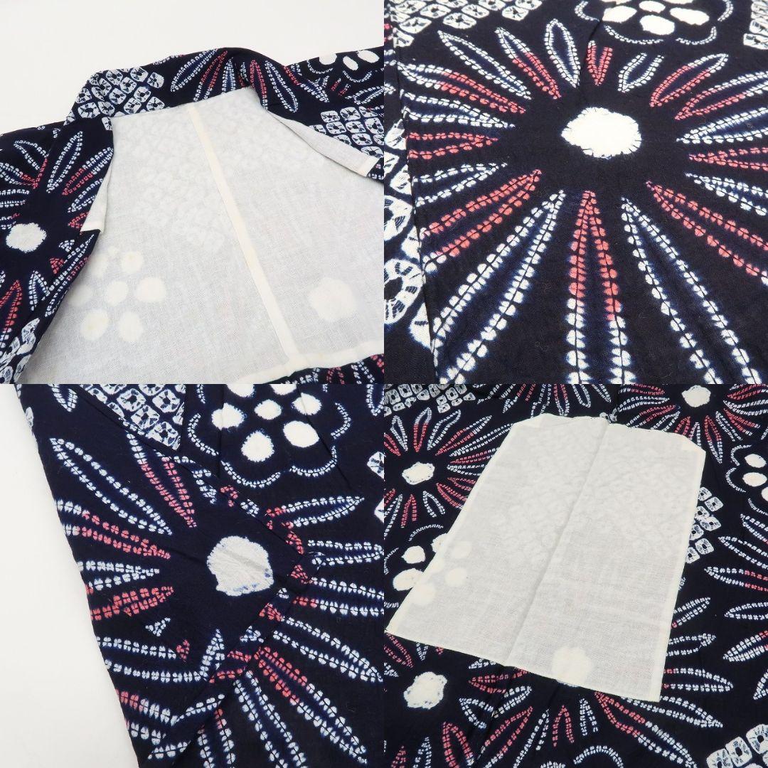 m1440＊美品 有松鳴海絞り 夏着物 綿 手縫い仕立て 高級浴衣