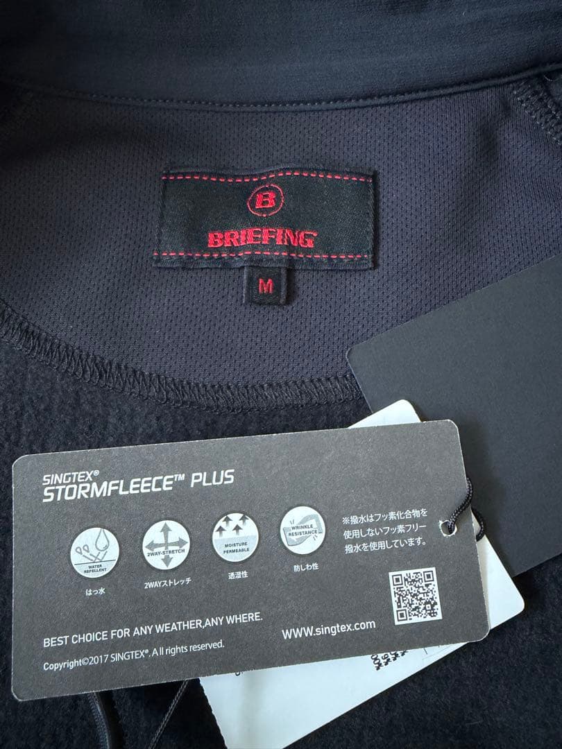 24AW ブリーフィングゴルフストームフリースブルゾン黒M