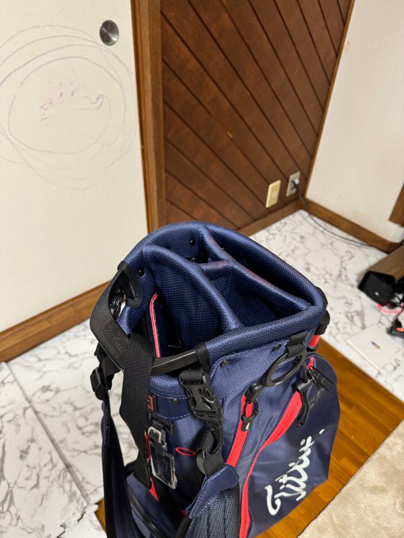 タイトリスト　キャディバッグ　保管のみ　ネイビー　レッド