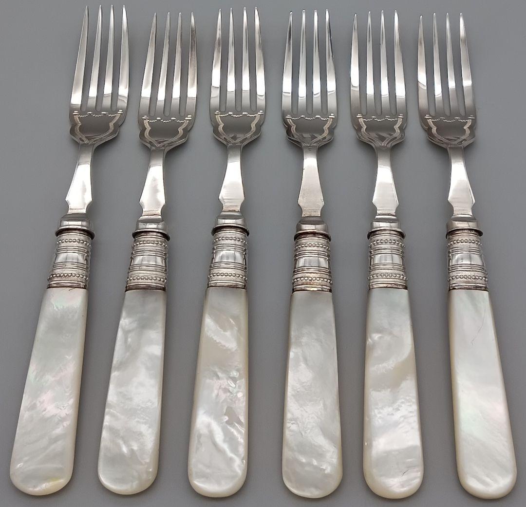 イギリス 白蝶貝 カトラリー 24本セット デザートフォーク ナイフ