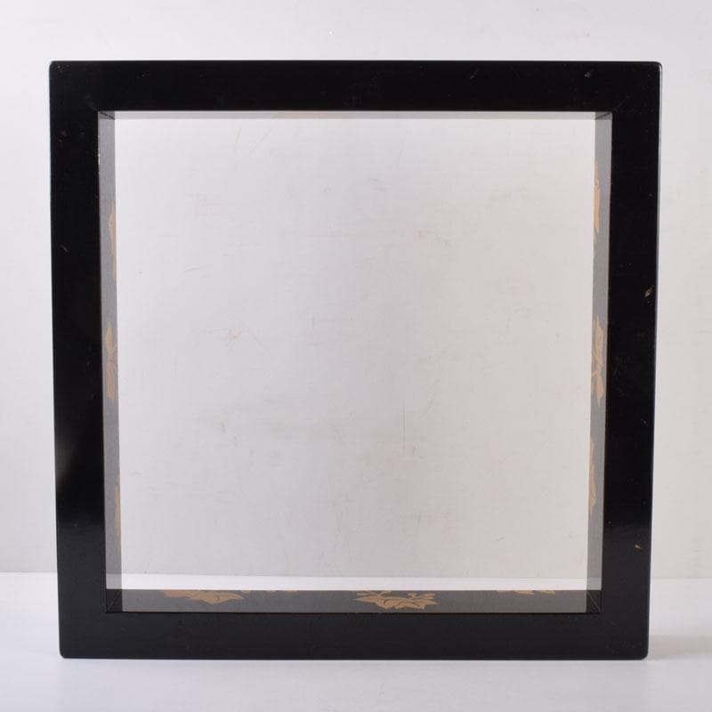 茶道具　塗師　松永松寛作　花草蒔絵　炉縁　共箱　V　8521A