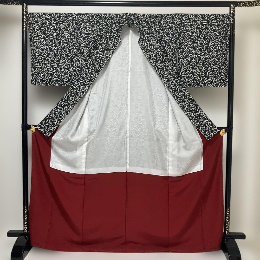 (処分市) No.2677未使用正絹(ナカノヒロミチ氏)雪輪桜小紋　証紙　美品