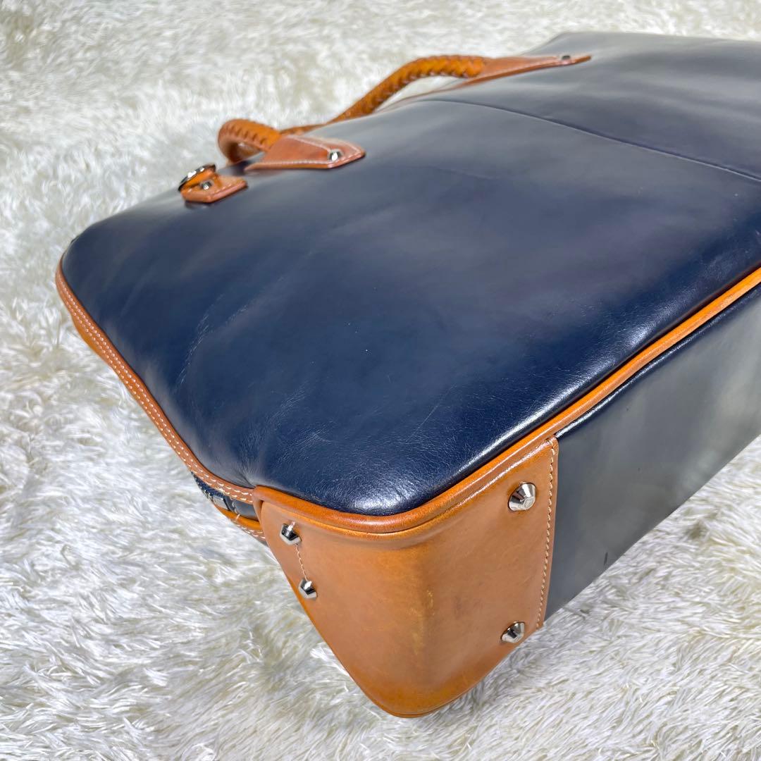 定番❗️キーファーノイ ブリーフケース ネイビー 2way A4 イタリアンレザー