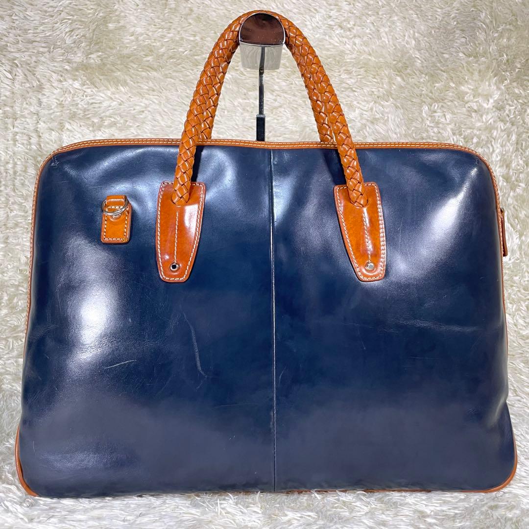 定番❗️キーファーノイ ブリーフケース ネイビー 2way A4 イタリアンレザー
