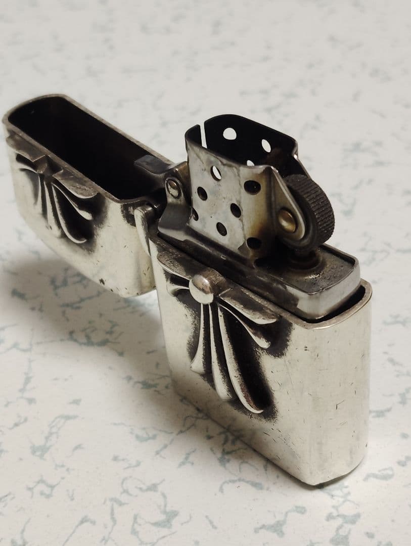 marublow クロスモチーフジッポオイルライター、スターリングシルバー