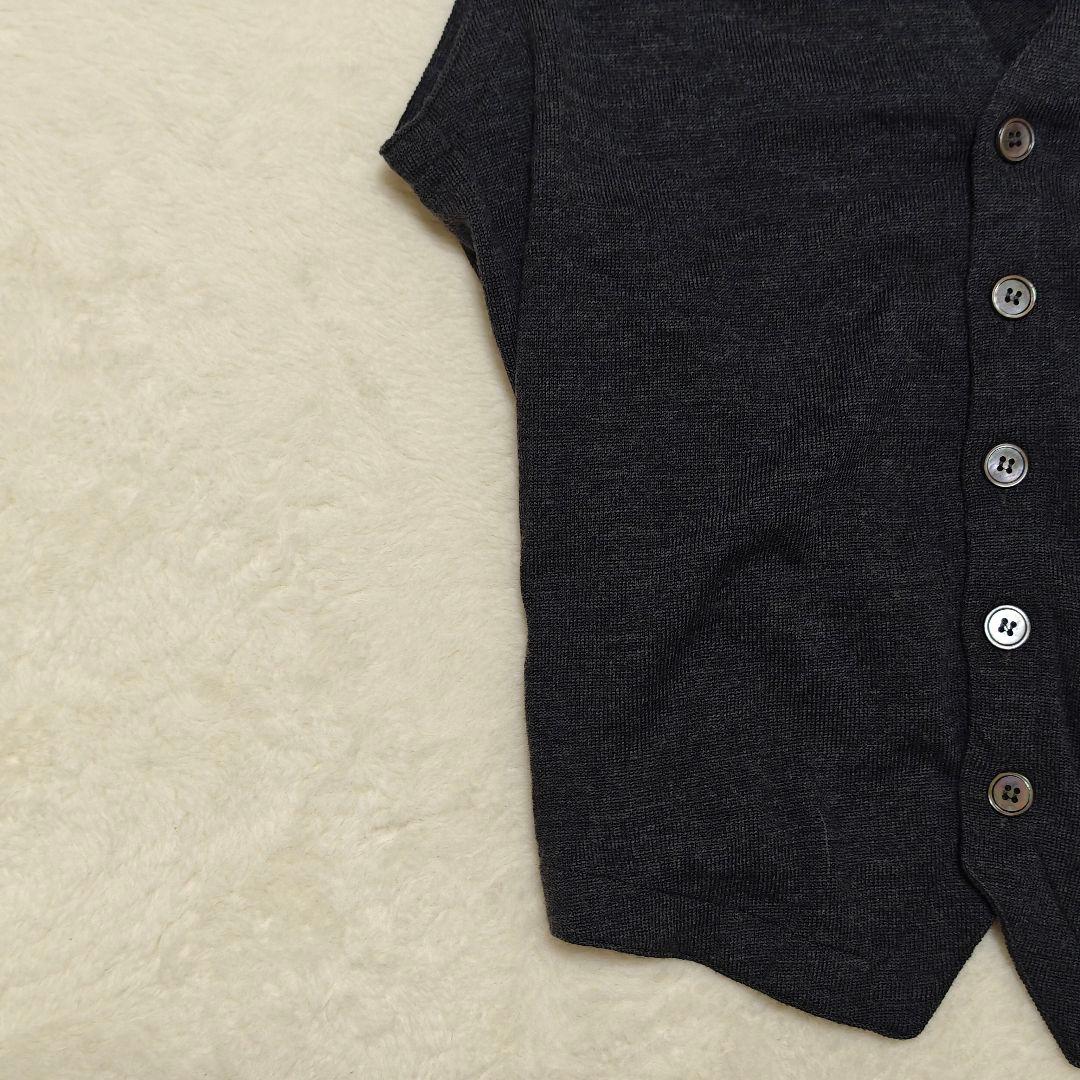 美品✨グランサッソ　ウールニットベスト　チャコールグレー　M相当