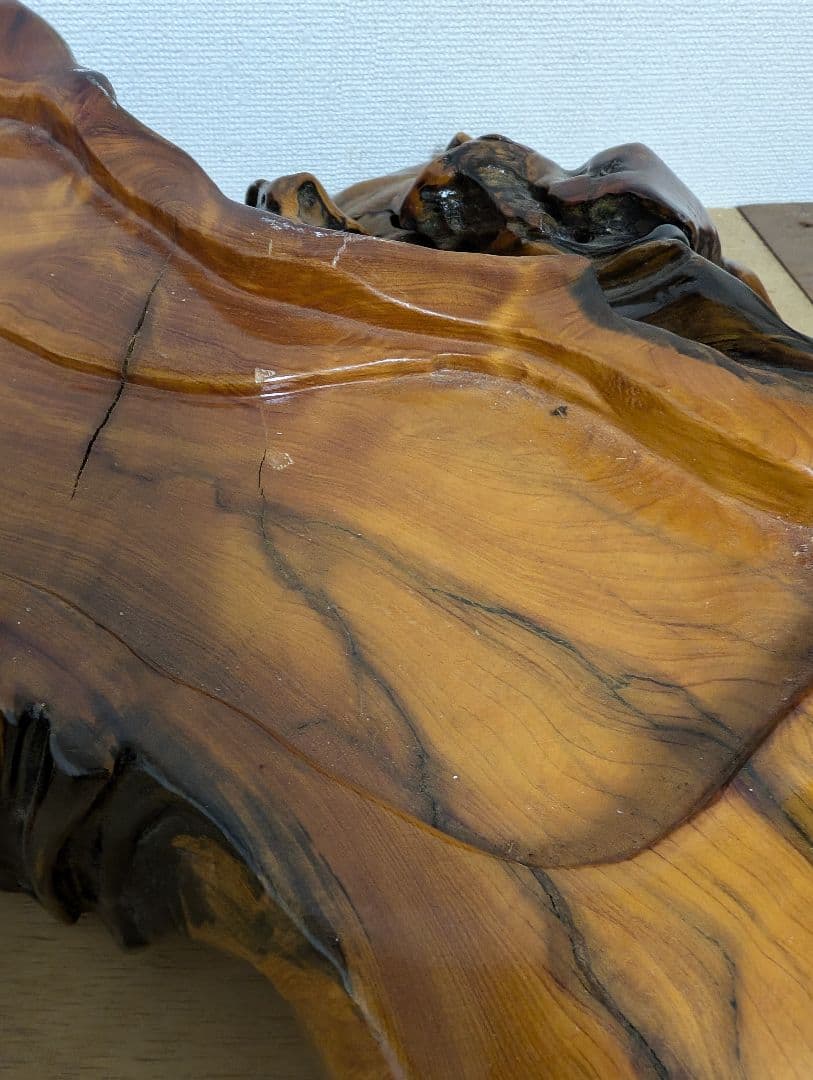 天然木 一枚板 茶盤 茶台 排水口付き 無垢材 置物