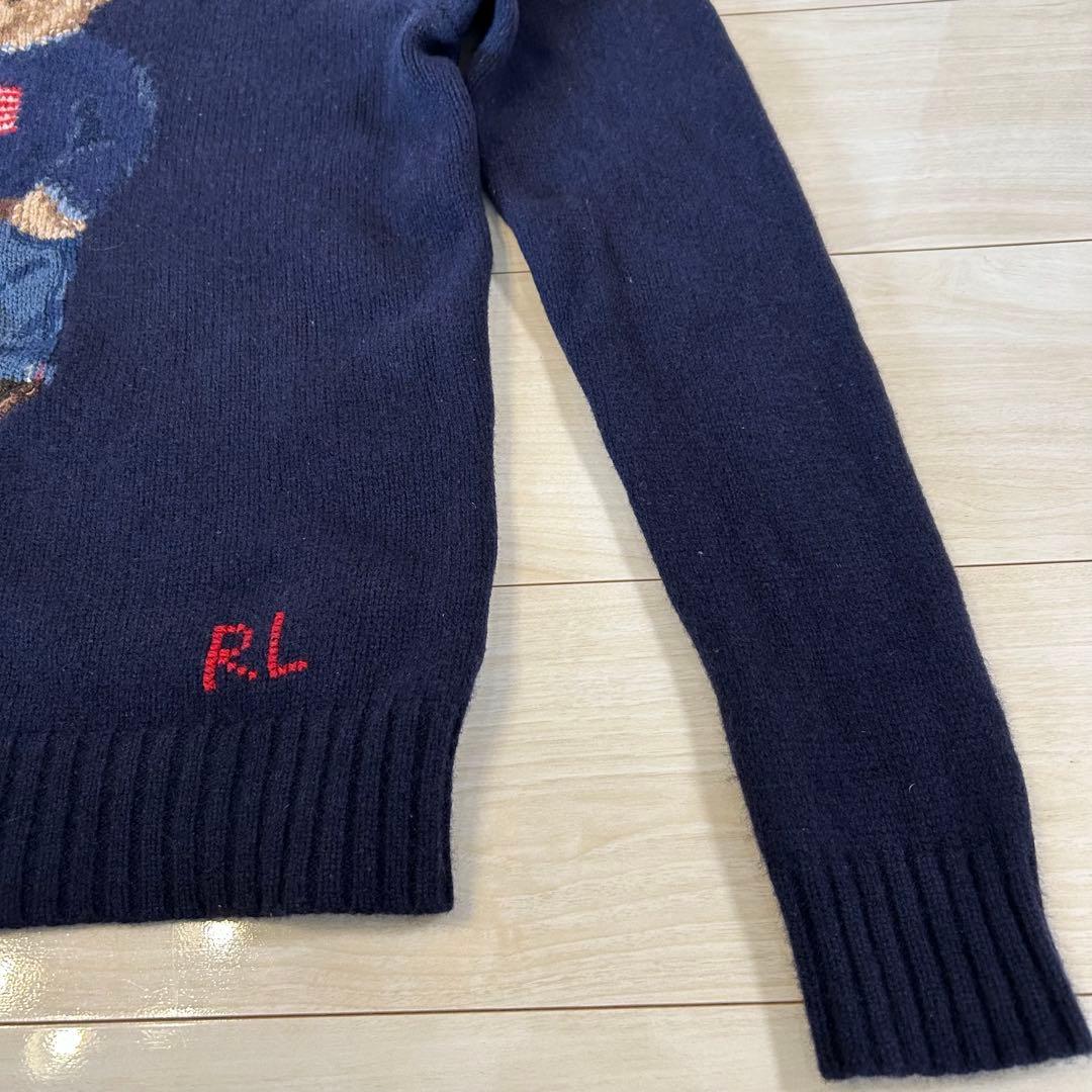 ポロラルフローレン ポロベア 刺繍 クルーネック ニット セーター ネイビー