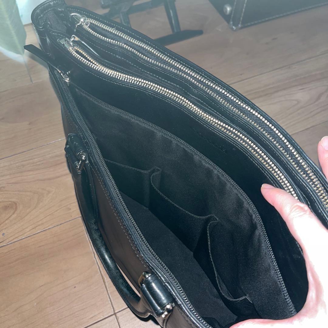 【美品】COACH コーチ　ブラック レザー　ビジネスバッグ　トート　本革