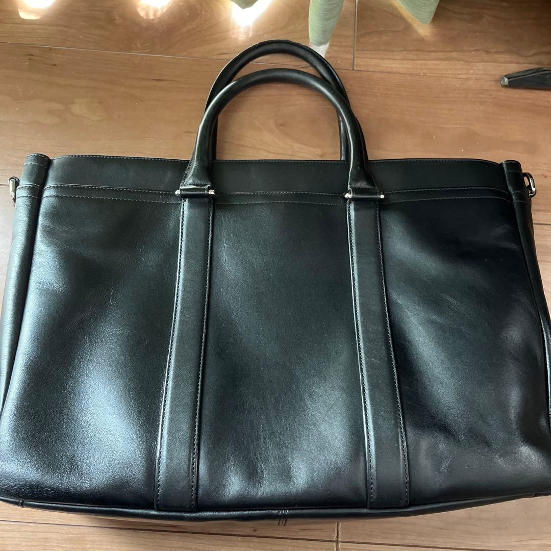 【美品】COACH コーチ　ブラック レザー　ビジネスバッグ　トート　本革