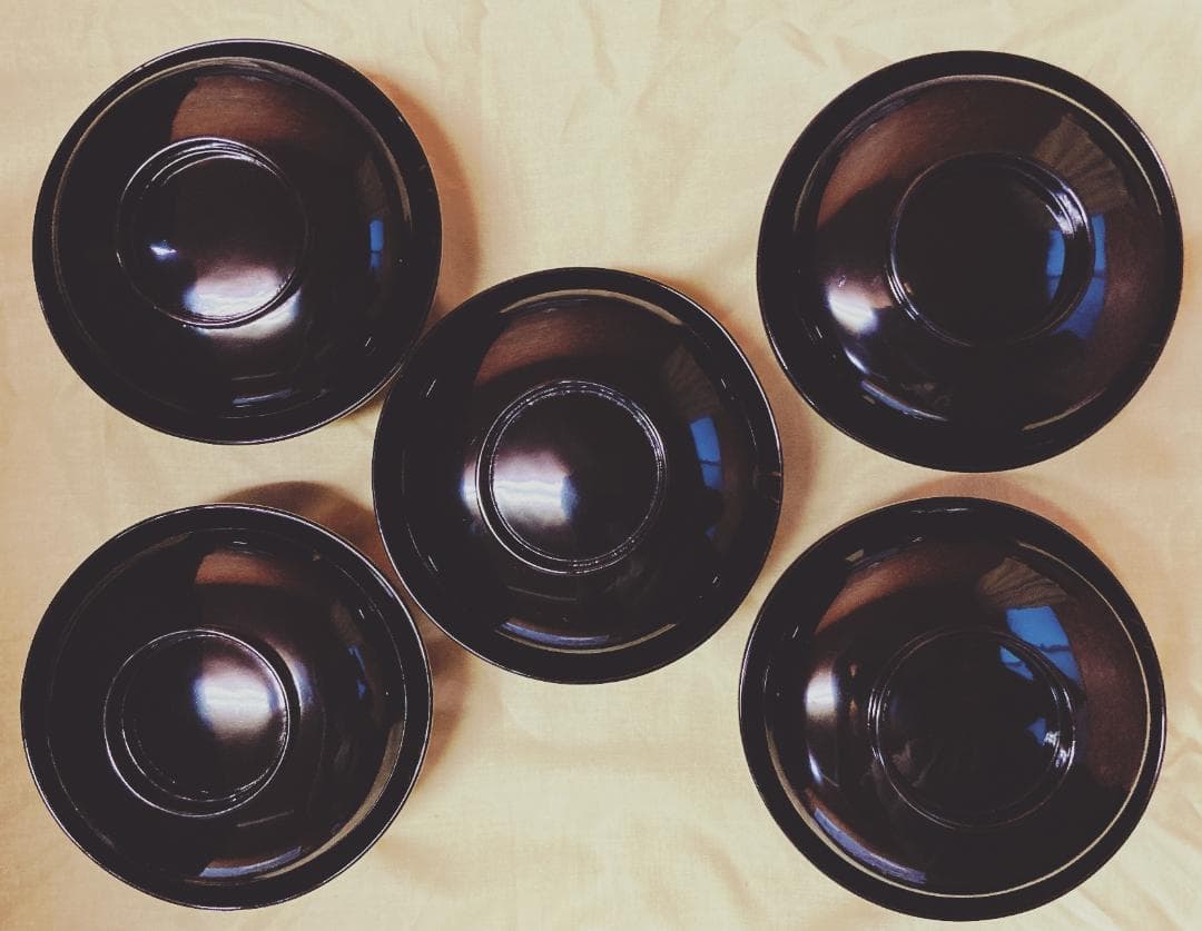 【値下げ】 京蒔絵 牡丹 ぼたん 蒔絵 溜塗 蓋付椀 【5客】