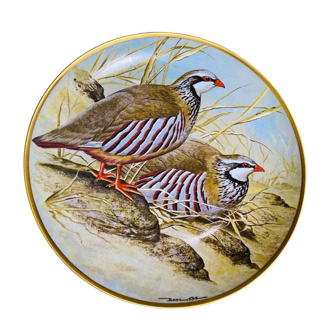 野鳥絵皿　フランス　リモージュ　フランクリンポーセリン　12枚