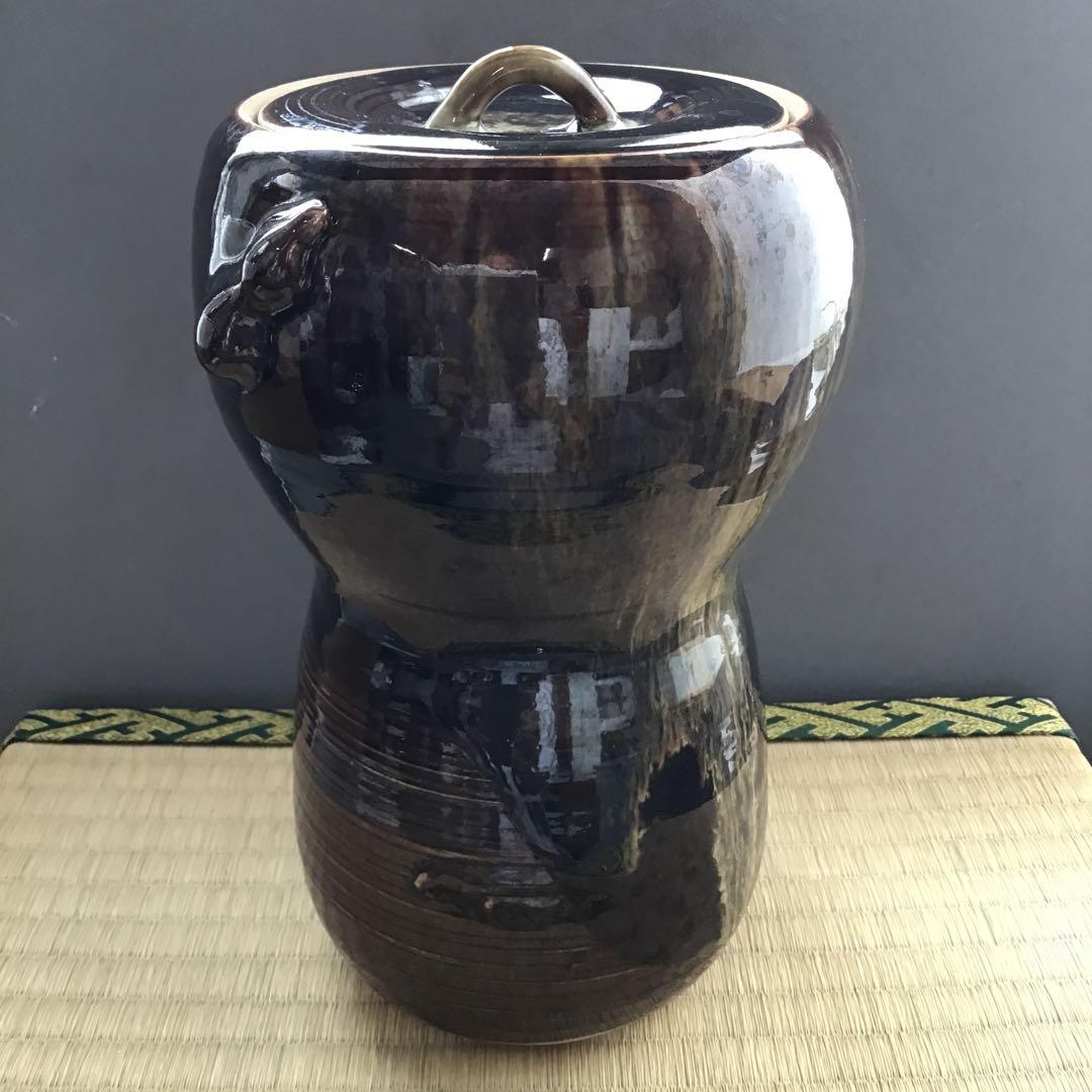 茶道具　水指　簞瓢水指　翠峯作　共箱　S689MS