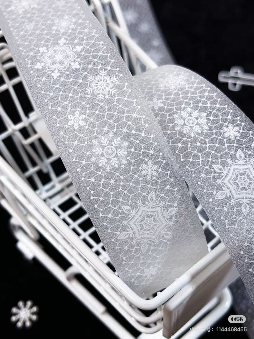 【9475】海外　5m巻四本セット　ラメ加工カッティングマスキングテープ　レース