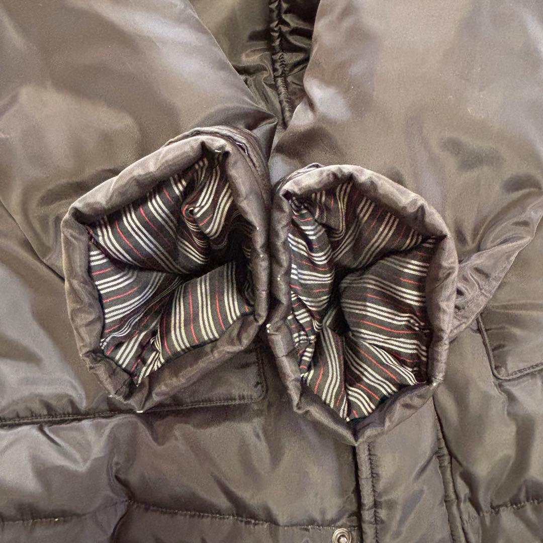 バーバリーブラックレーベル 黒 ダウンコート M シルバーフォックスファー