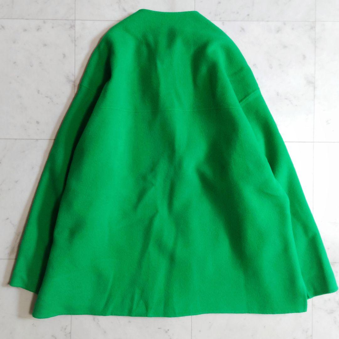 極美品♪シティショップ 22AW ショートビーバー ウールコート グリーン
