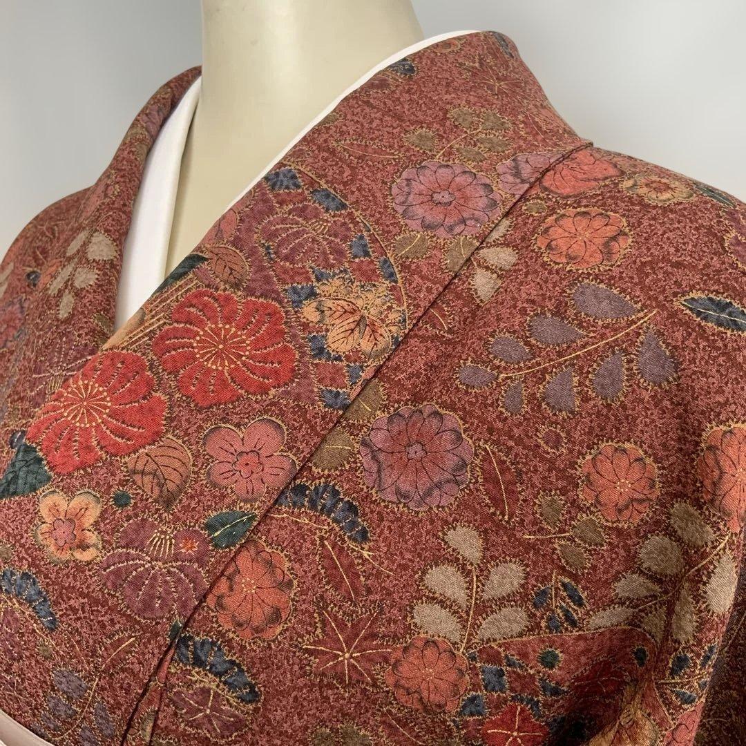 【小紋】　辻ヶ花　袷（正絹）肩着丈約160㎝　裄約65.5㎝