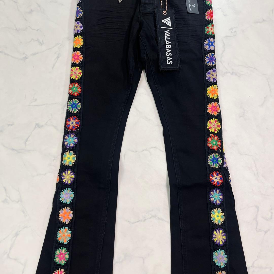 eyden着用 バラバサスvalabasas ブラックスキニーフレアデニム 29