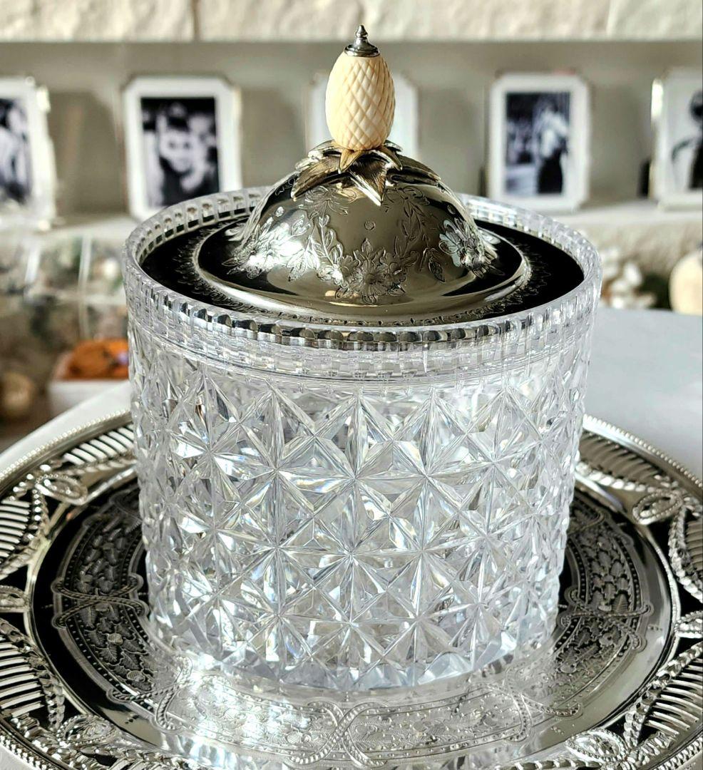 ヴィクトリアン ビスケットボックス ビスケットバレル リボン アンティーク