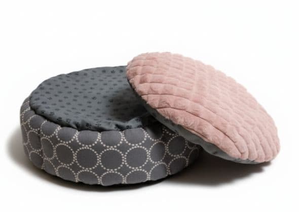 ❤Ｍサイズ❤dop タンバリン⚮̈ ペットベッド ■グレー✕ピンク■