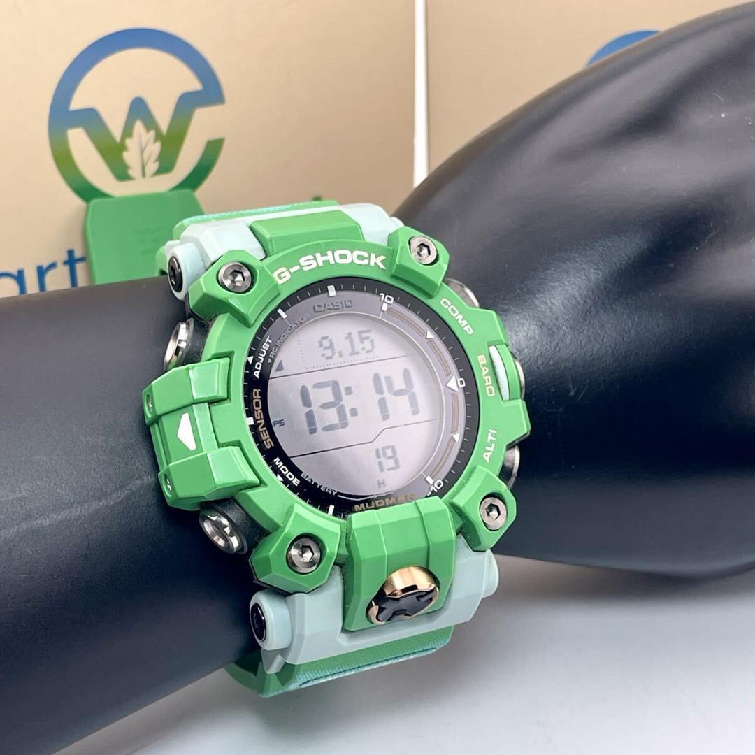 【未使用品/稼働】コラボ Gショック ヒロオビフィジーイグアナ 電波ソーラー 緑
