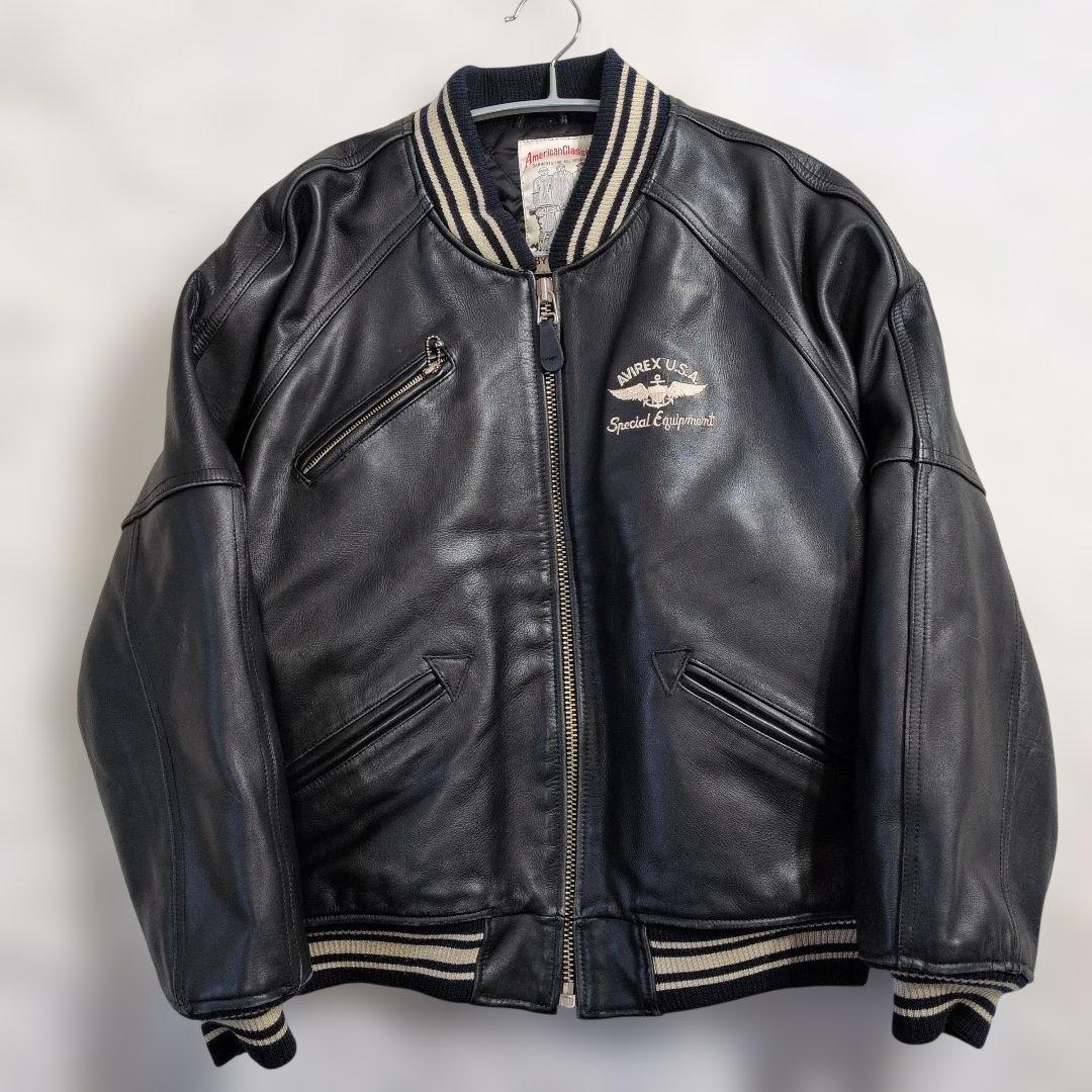 アヴィレックス レザー スタジャン S表記(M〜L相当) キルティング 超良品