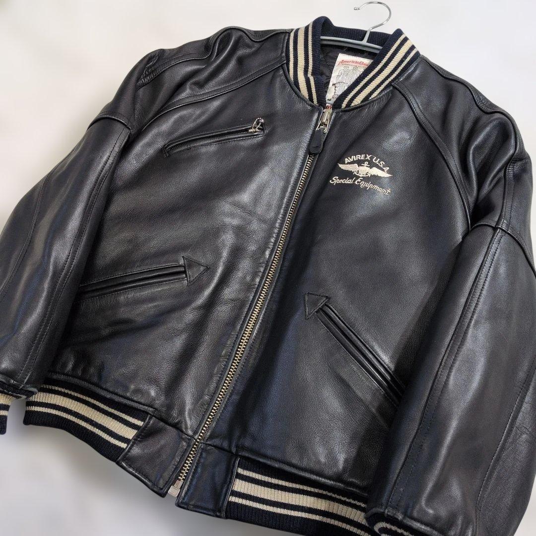 アヴィレックス レザー スタジャン S表記(M〜L相当) キルティング 超良品