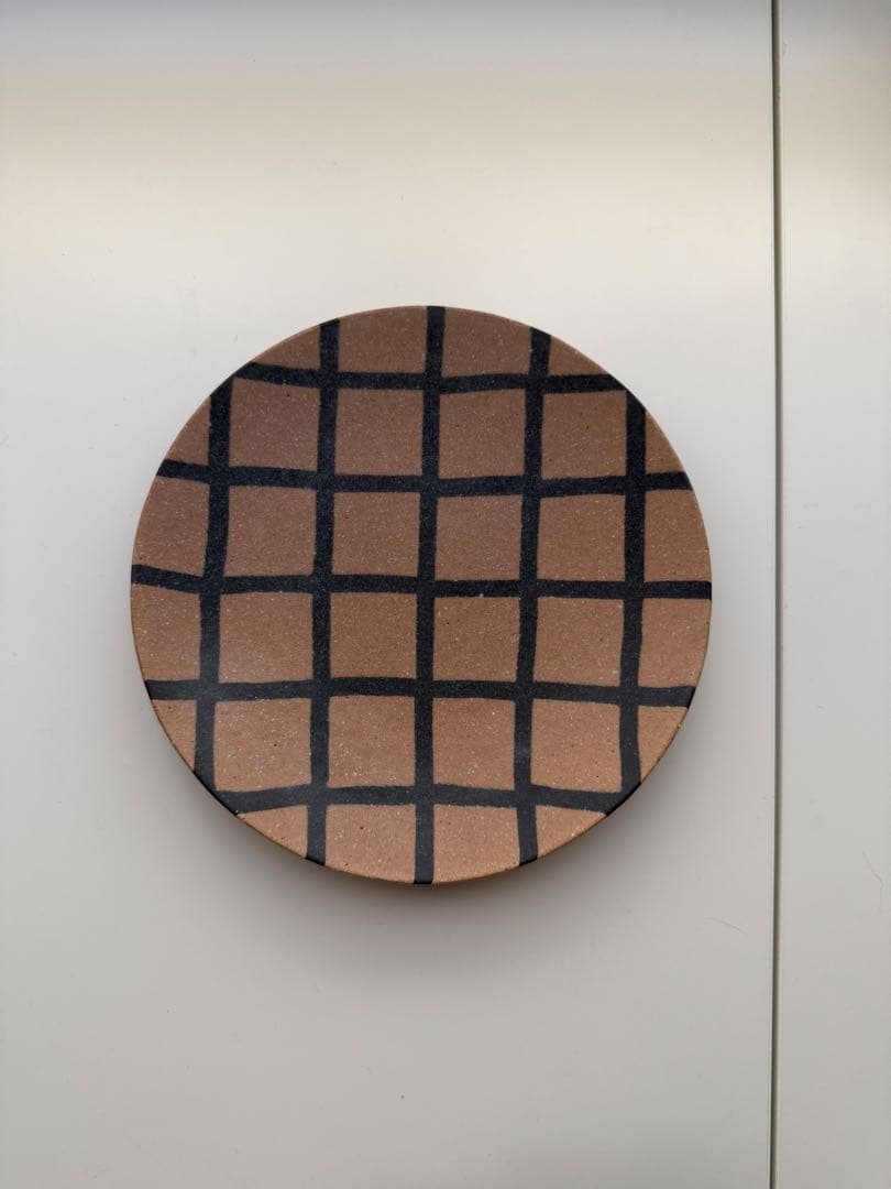 田中ちあき　チェック柄お皿　2枚セット