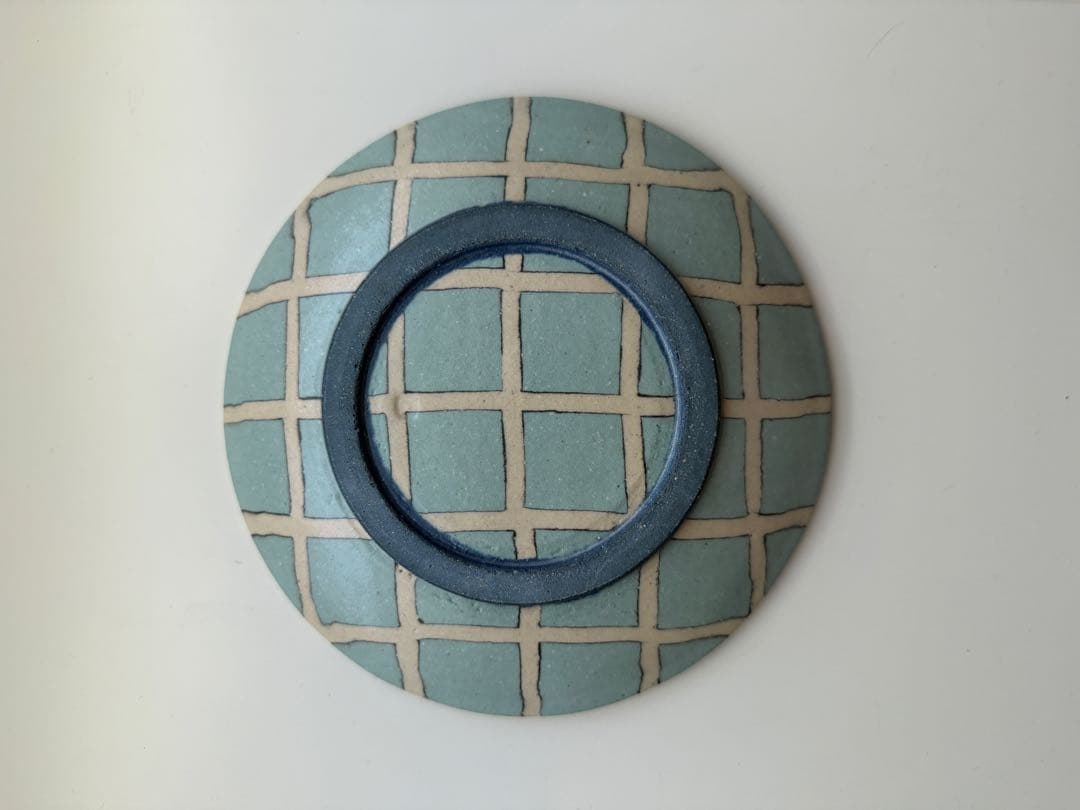 田中ちあき　チェック柄お皿　2枚セット