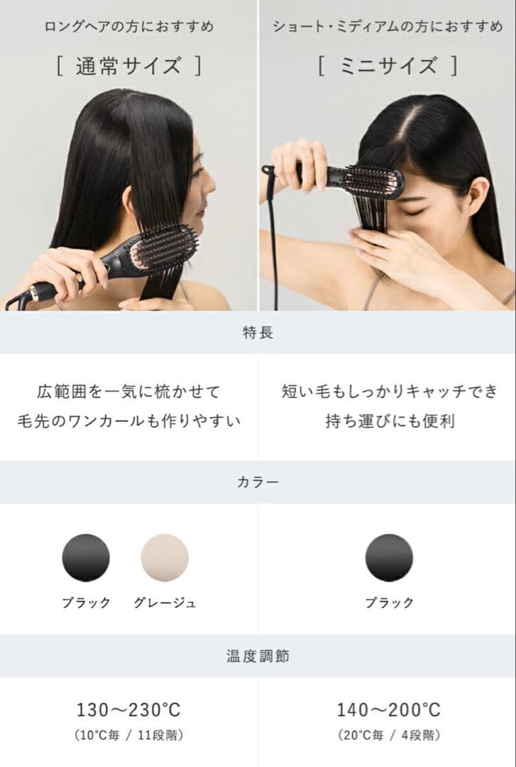 【新品/未使用】Lupilina(R) ヒートブラシ ヘアアイロン ブラック