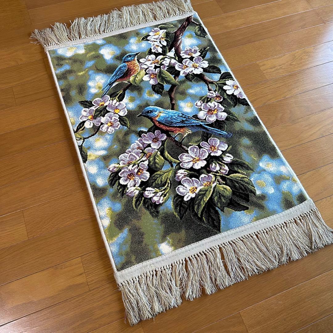 【新品未使用】絵画風絨毯　カーペット　玄関用　自然　玄関　廊下　絵画　イラン