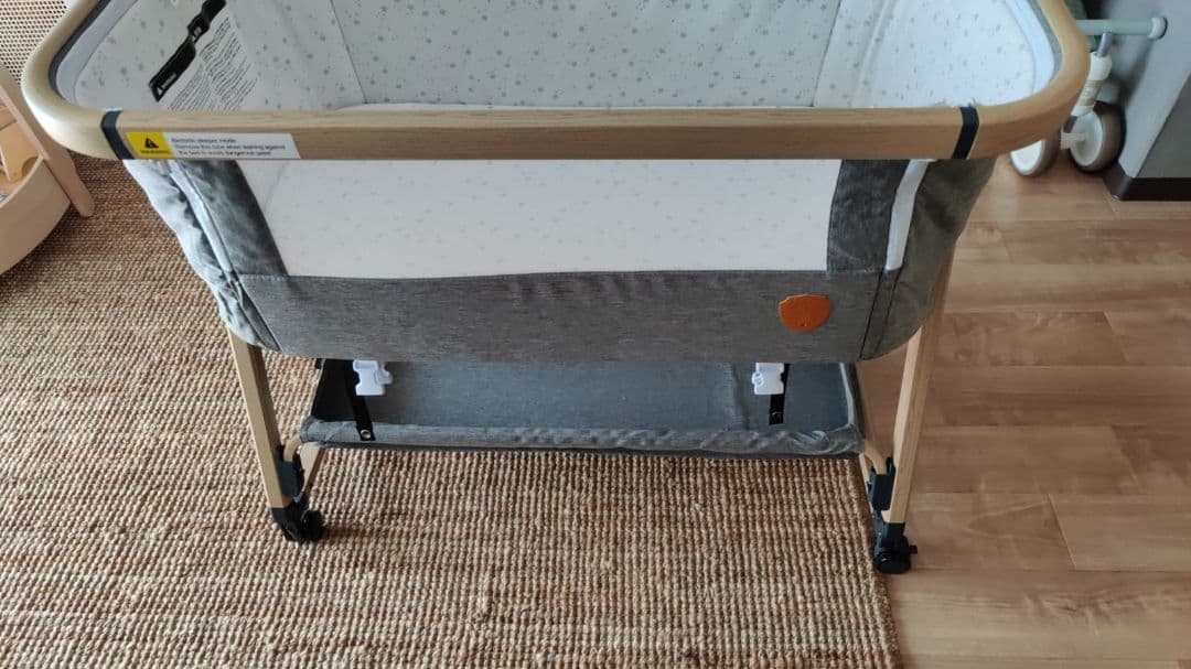 ベビーベッド グレー キャスター付きHZDMJ