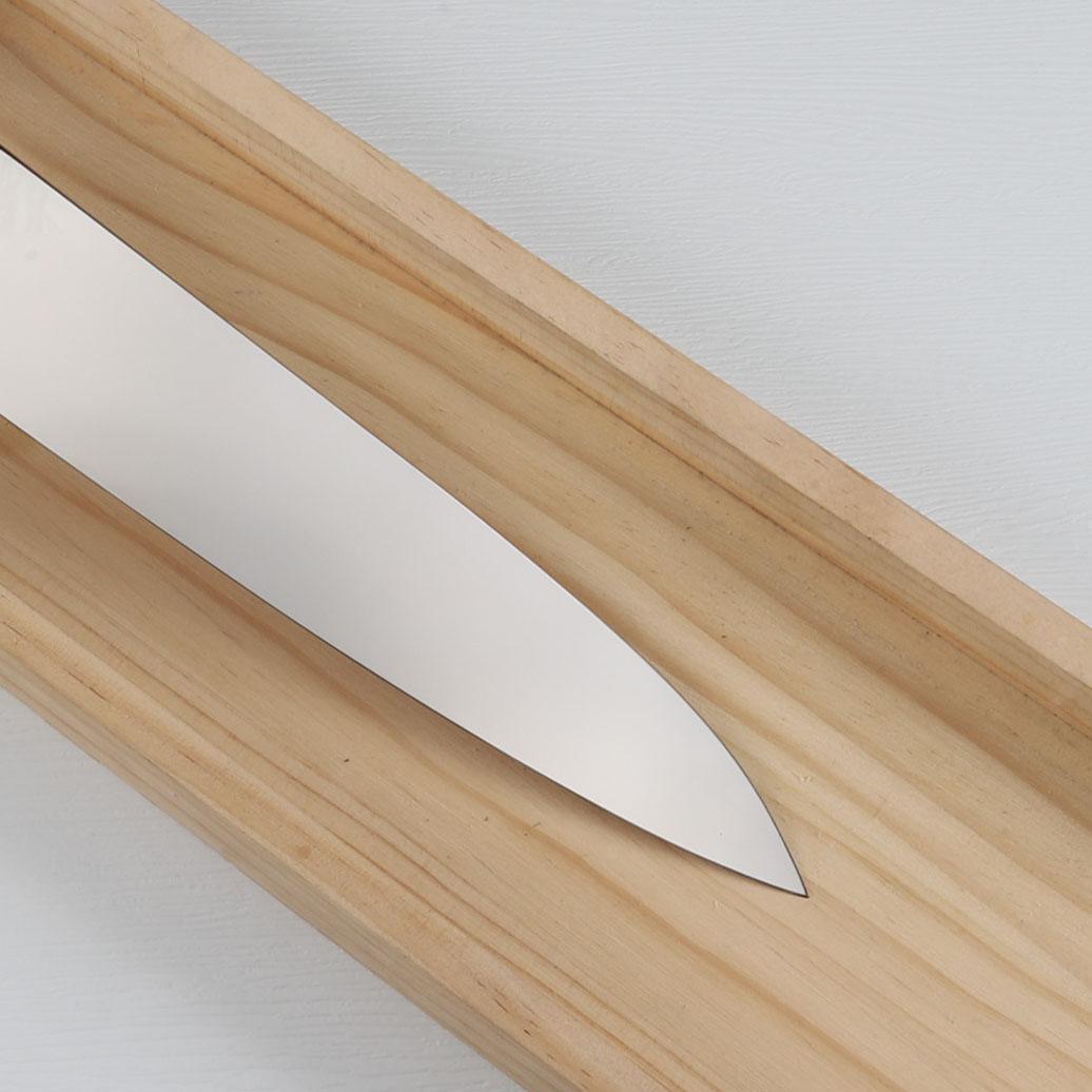 梵静刃物 牛刀 尺 ウルトラ鏡面仕上げ 和牛刀 両刃包丁 人工象牙黒三本巻八角柄