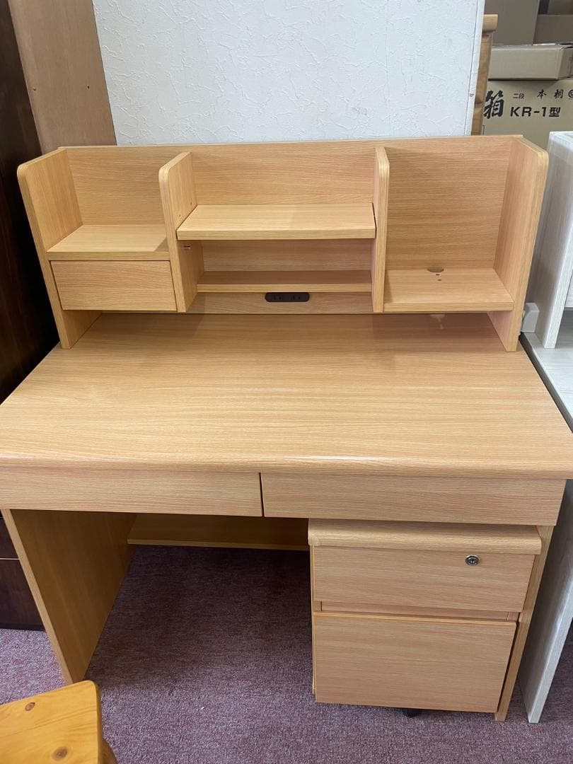 【新品】学習机　4点セット　学習デスク　デスクセット　勉強机　ナチュラル　北欧